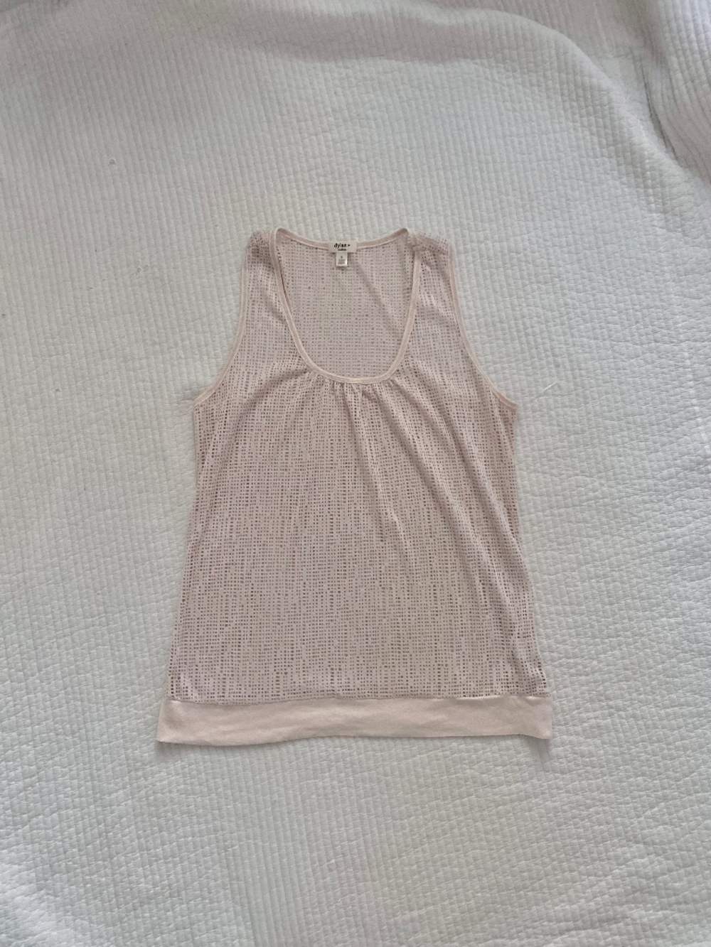 beige cream mesh y2k long tank top